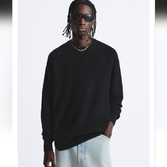 Zara Other - ARROW TEXTURED SWEATER SIZE L